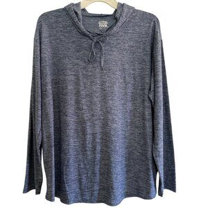 Blue 32 Degree Cool Long Sleeve Light Weight Pull Over Hoodie - Large